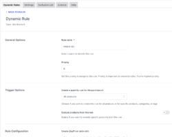Quantity discount rule creation in Dynamic Pricing & Discount Rules for WooCommerce settings