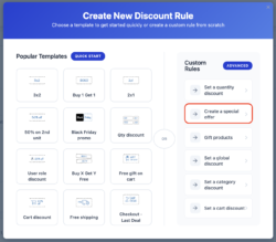 Creating a new Special Offer rule from the Dynamic Rules screen